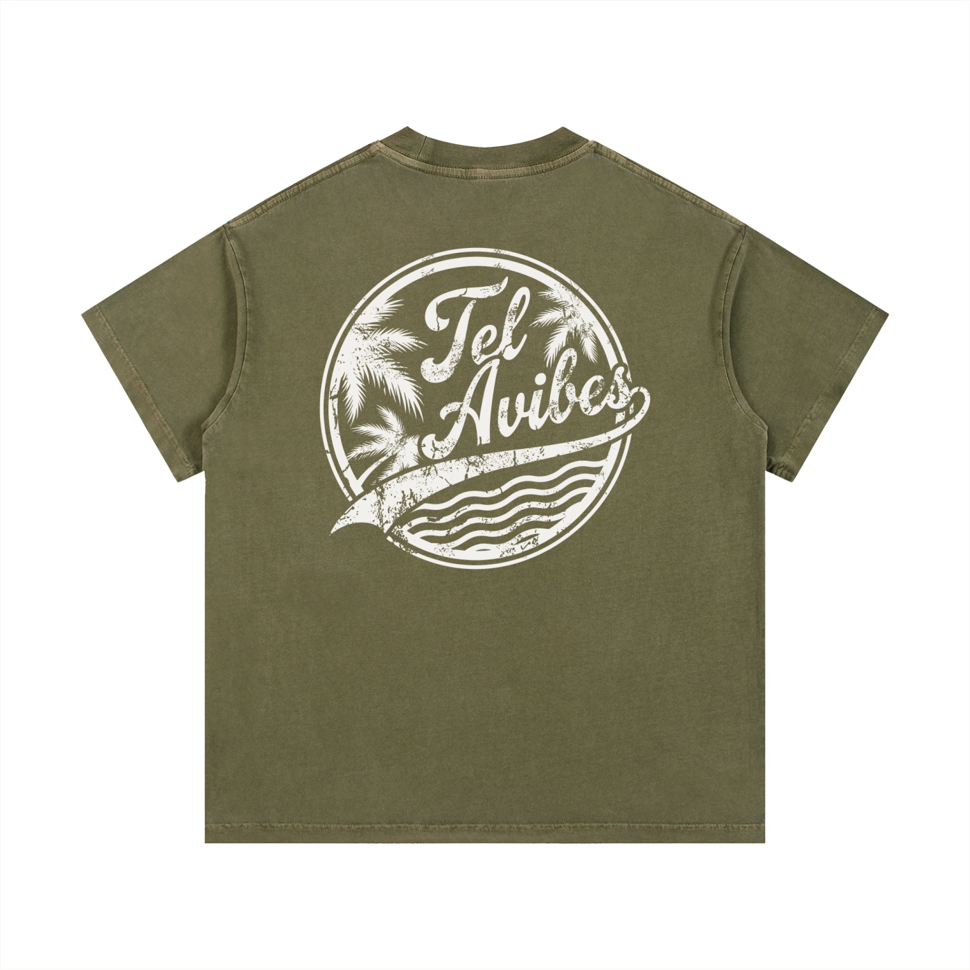 Tel Avibes Distressed Logo Vintage Wash T-Shirt