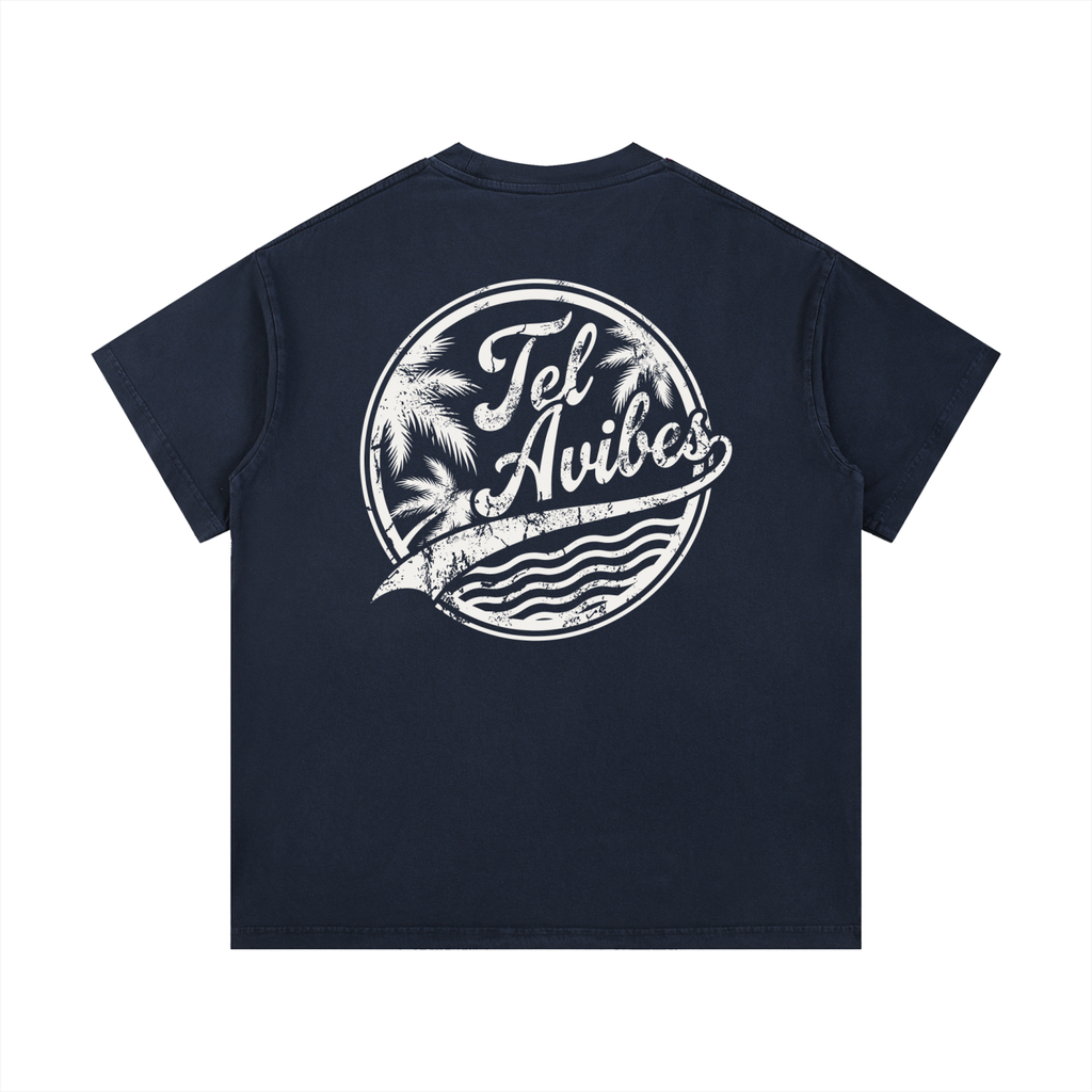 Tel Avibes Distressed Logo Vintage Wash T-Shirt