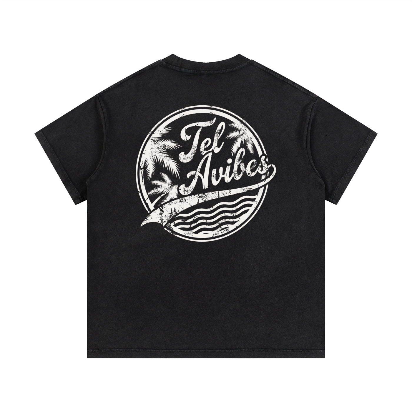 Tel Avibes Distressed Logo Vintage Wash T-Shirt